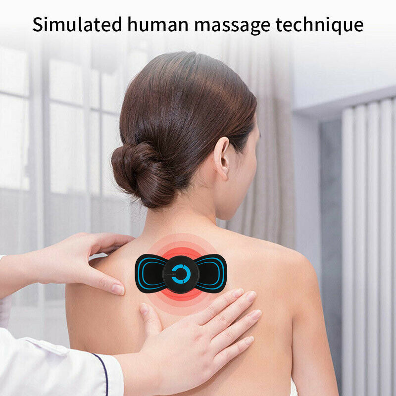 Portable Mini Electric Neck Back Massager with USB Charging: Pain Relief Stimulator