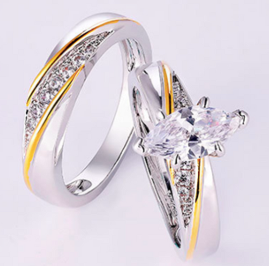 925 Sterling Silver Royal Radiance Bridal CZ Ring Set