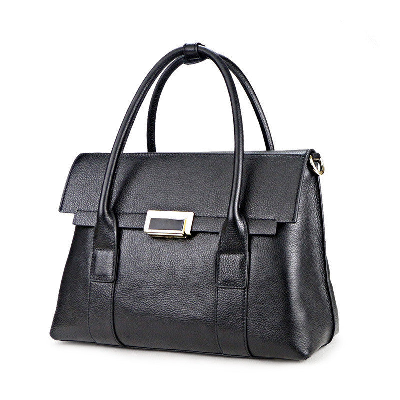 Leather Handbag: Big, Ladies' All-Match Bag, First Layer Cowhide Single Shoulder Messenger Bag