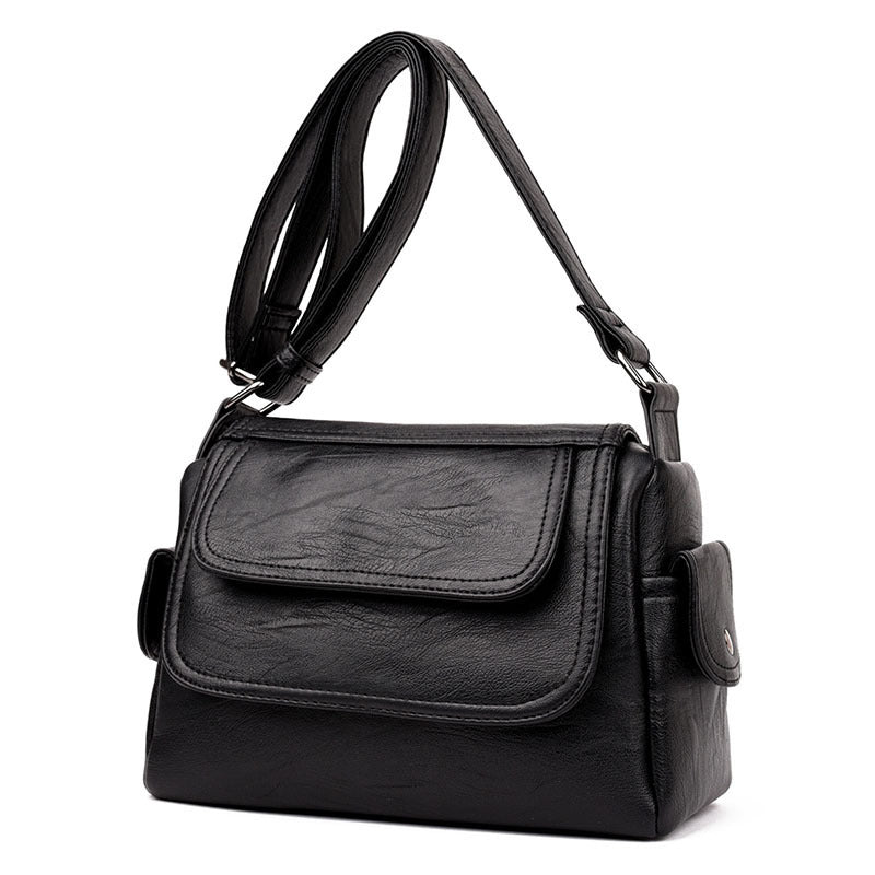 Chic Leather Essence: Signature Women's Crossbody Messenger Bag