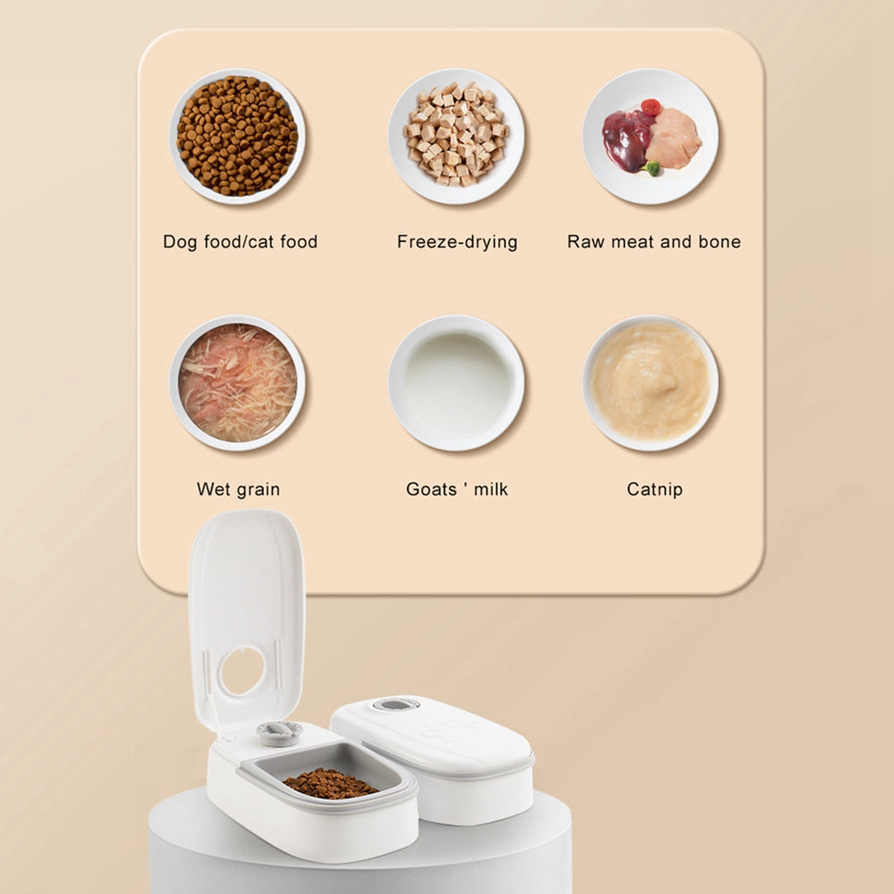 Automatic Pet Feeder Smart Food Dispenser with Timer and Stainless Steel Bowl for Cats and Dogs