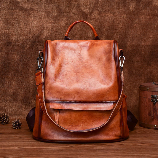 Luxury Anti-Theft Cowhide Backpack: Elite Travele