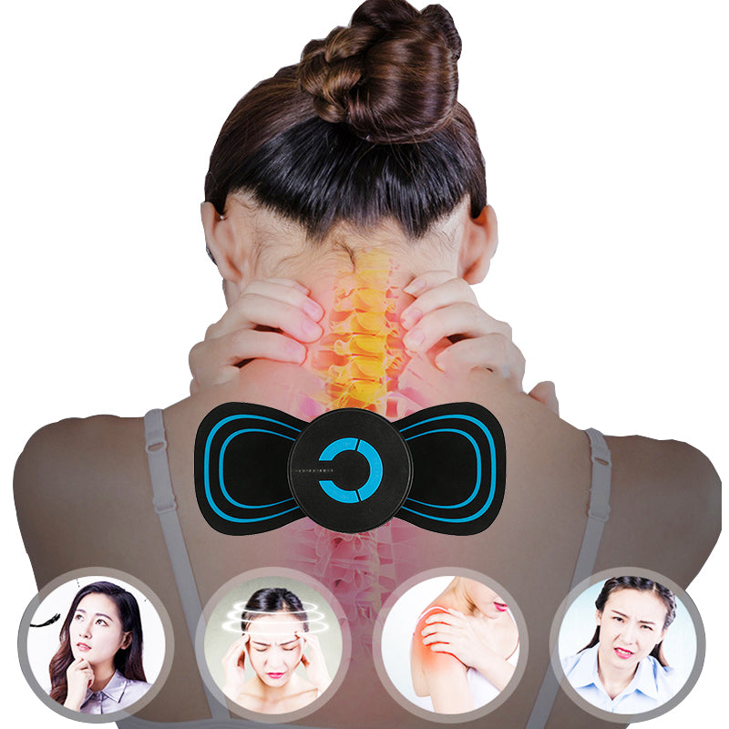 Portable Mini Electric Neck Back Massager with USB Charging: Pain Relief Stimulator