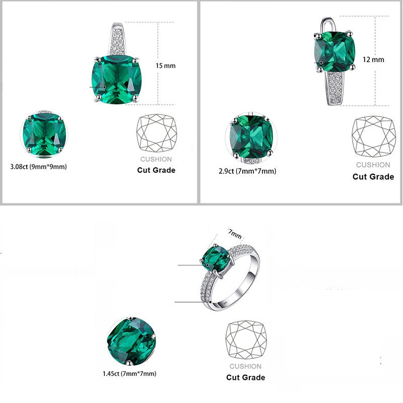 925 Silver Jewelry Set: Elegant Zircon Detailing