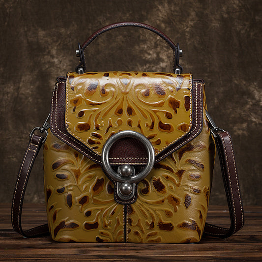 Versatile Cow Leather Backpack: Functional Elegance