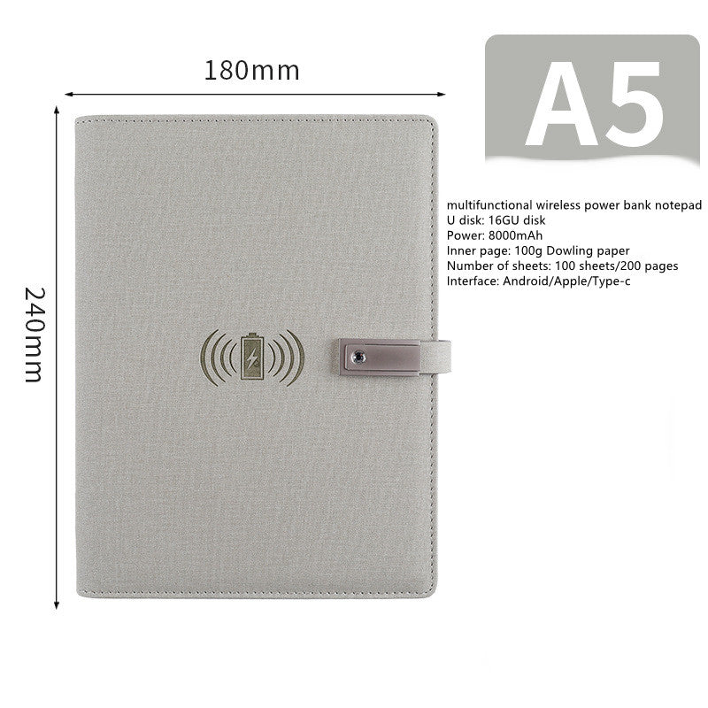 Multifunctional Power Bank Notepad with U Disk Business Suit