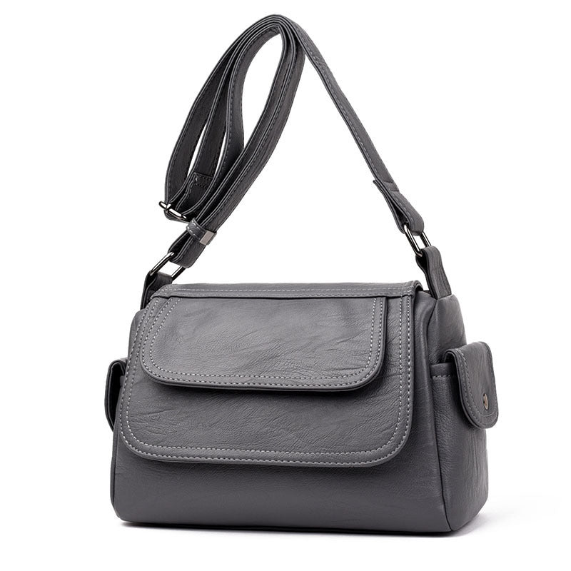 Chic Leather Essence: Signature Women's Crossbody Messenger Bag