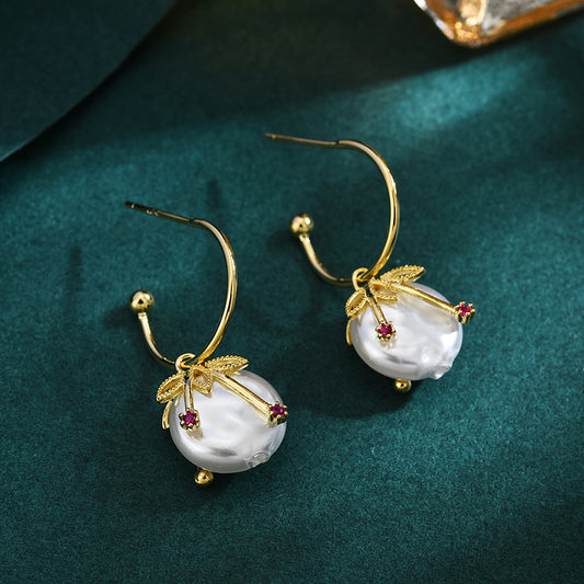 925 Silver Needle Pearl Beiguo Earrings: Exquisite Niche Design