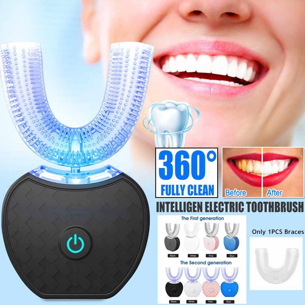 360° Smart Electric Toothbrush - Waterproof, Whitening, USB Rechargeable