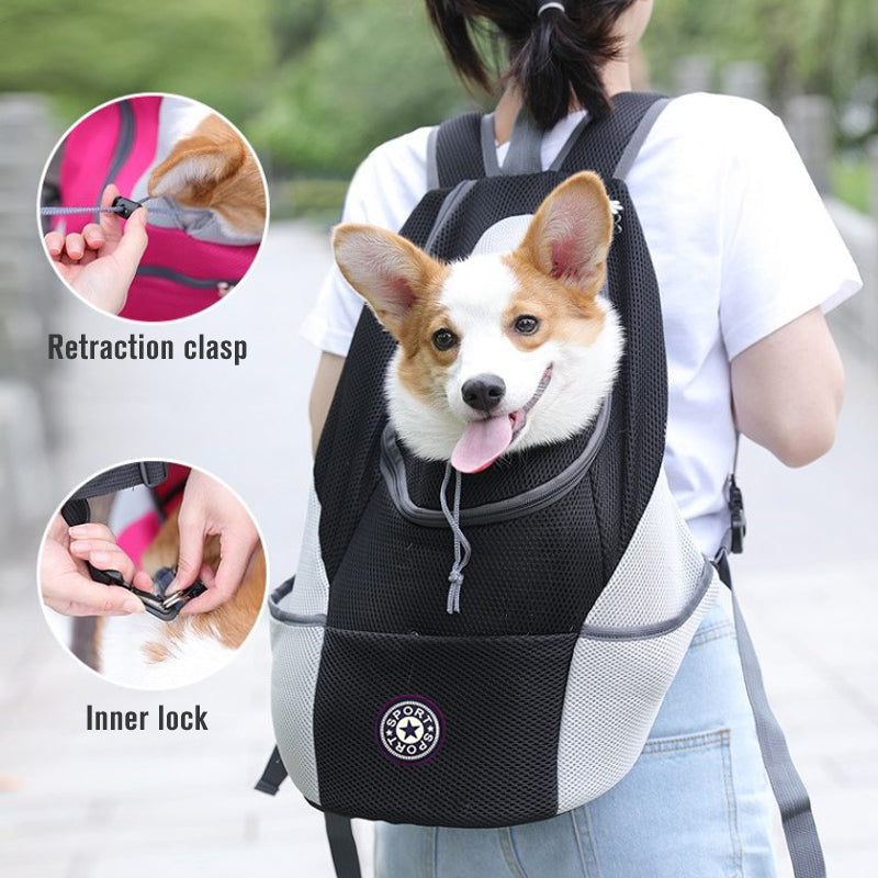 Introducing the Pet Dog Carrier Backpack: Your Double-Shoulder Portable Travel Companion for Outdoor AdventuresMesh